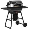 Barbecook barbecue a carbone Magnus Premium con forno per pizza 2 tavoli laterali, nero, 85x64x110cm