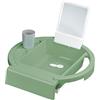 Rotho Babydesign Lavabo per bambini Kiddy Wash, da fissare al bordo della vasca, 38,7x38,2x10 cm (confezione da 1), verde ardesia/bianco/grigio pietra, 20034 0313 01