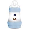 MAM Biberon Anticolica Easy Start 160 ml, Tettarella Misura 1, Azzurro | Da 0+ mesi, Valvola anticolica, Riduce bolle d'aria, Silicone SkinSoft, Allattamento misto, Autosterilizzante, Senza BPA/BPS