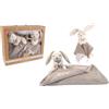 DODO D'AMOUR - Set Copertina e Quadrato Doudou - Coniglio - 053240 - Marrone - Doudou - Nascita - Peluche - Bambino - Rassicurante - Morbido - Lavabile - 29 cm x 22 cm - A partire da 0 mesi