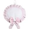 Filet - Fiocco Nascita Ovale, Inserto in tela Aida da Ricamare, Realizzato in cotone, Made in Italy, 33x36 cm, Colore Rosa