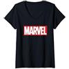 Marvel Classic Bold Logo Maglietta con Collo a V