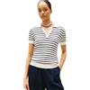 Tommy Hilfiger Donna Maglietta Polo Maniche Corte Cable Sweater con Chiusura a Bottoni