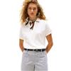 Tommy Hilfiger Donna Maglietta Polo Maniche Corte Lyocell Tipping Open Senza Bottoni