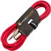 VisioSound Cavo XLR Maschio a Jack 6.35mm TRS Stereo/Segnale bilanciato/Cavo Audio Cassa 3m Rosso