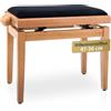 Classic Cantabile Panchetta per pianoforte ciliegio chiaro opaco | legno massiccio, rivestimento a coste, seduta 55 x 32 cm, meccanismo a mandrino, piedini in gomma antiscivolo, massimo 120 kg