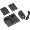 ayex Doppio caricatore Twin Charger con 2 vassoi di ricarica per batterie Sony NP-F550, NP-FM50