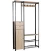 CASA COLLECTION - Mobile Ingresso in legno truciolare e metallo Nero Linea Hamilton - h177x96x30 cm