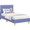 vidaXL Struttura letto per bambini con testiera jeans blu 80 x 160 cm tessuto