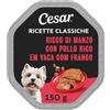 Cesar Ricette Classiche Cibo Umido per Cani con Manzo Succulento e Pollo, 14 Vaschette da 150 g, Totale 2.100g