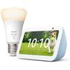 Amazon Echo Show 5 (3ª generazione) Azzurro Philips Hue White Lampadina LED Smart (E27)