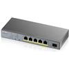 ZYXEL SWITCH MANAGED PER CCTV: 5 PORTE GIGABIT POE (BUDGET 60W) + 1 PORTA SFP, NFLEX - GS1350-6HP-EU0101F