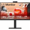 LG MONITOR 27 LED IPS 100Hz 16:9 FHD 5ms 250 CDM, WEBCAM, PIVOT, USB-C DOCK, DP/HDMI, MULTIMEDIALE - 27BA850-B.AEU