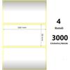 Pro-Zebra White 100x50mm,3000 Et/Rotolo Z-1000D, 3.9x2x3 Core, 4 Rolls ZE3006777-T - ZE3006777-T