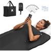 VEVOR Coperta Sauna a Infrarossi con Aperture in Tessuto Oxford 180x80 cm, Sacco Sauna Portatile con Temperatura e Timer Regolabili, Riscaldamento Uniforme per Benessere e Relax a Casa con Borsa, Nero