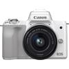 Canon Kit Fotocamera Mirrorless Canon EOS M50 White + Obiettivo EF-M 15-45mm IS STM - Prodotto in Italiano [Prodotto ufficiale - Garanzia Canon 2 Anni]