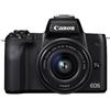 Canon Kit Fotocamera Mirrorless Canon EOS M50 Black + Obiettivo EF-M 15-45mm IS STM - Prodotto in Italiano [Prodotto ufficiale - Garanzia Canon 2 Anni]