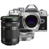 Olympus Kit Fotocamera Mirrorless Olympus E-M10 IV Argento + Obiettivo ED 14-42mm + Obiettivo ED 40-150mm