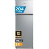 Midea 204L Frigo Doppia Porta, Compressore Inverter, MERT210FGE50 | Libera Installazione, Altezza 143cm, Cassetto frutta e verdura, Porte reversibili, Piedini regolabili, Argento