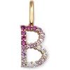 SINGULARU - Charm Letter Spark Sakura. Ciondolo con Iniziale in Argento Sterling 925 con Finitura Placcata Oro 18Kt e Zirconi. Gioielli per Donna. Lettera A-Z