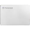 Transcend StoreJet 25C3S 2TB | Hard disk esterno da 2.5", USB 3.1 Gen 1 (USB 5Gbps), compatibile con Windows 7+, macOS 10.10+ - Argento