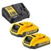 DeWALT DCB115D2-QW Kit 2 batterie XR 18V 2.0Ah + caricabatteria DCB115