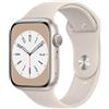Apple Watch Series 8 GPS, Cassa 45 mm in alluminio color galassia con Cinturino Sport galassia - Regular