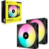 Corsair iCUE AF140 RGB ELITE da 140 mm Kit di Due Ventole PWM - Nero
