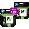 HP 301 2x Inktcartridge 301XL Nero Instant Ink tegoed CH563EE