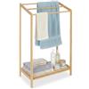 Relaxdays Portasciugamani in bambù, 3 aste, con ripiano, HLP: 86 x 52,5 x 32 cm, freestanding, portasciugamani bagno.