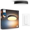 Philips Hue Enrave, Plafoniera Smart LED, Media, Nero | Luce bianca da calda a fredda, 19.2 W, Controllo vocale e via Bluetooth, Telecomando Dimmer Switch incluso, Smart Home
