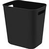 UUJOLY Cestino per rifiuti in plastica, piccolo, per bagno, lavanderia, cucina, ufficio, camera dei bambini, dormitori, 3,5 litri, nero