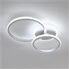 Comely Plafoniera LED Moderna, 42W 4700LM Lampada da Soffitto 6500K Argento | Rotondo Lampadario LED Soffitto per Soggiorno, Camera da Letto, Sala da Pranzo, Luce Bianca Fredda