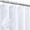 Gibelle Tenda da doccia bianca in tessuto a nido d'ape, per bagno, panno morbido e lussuoso hotel spa, idrorepellente, lavabile in lavatrice, 183 x 183 cm, bianca