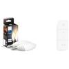 Philips Hue White Ambiance 2 Lampadine LED Smart, Bluetooth, E14, 5 W, Dimmerabili, Luce Bianca da Calda a Fredda + Lighting Hue Telecomando Dimmer Switch, Controllo Illuminazione Smart, Versione 2021