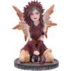 Nemesis Now Statuetta di papavero fata in cristallo, 9 cm, resina, fata rossa con sfera di cristallo, fata inginocchiata con sfera di vetro, regalo fantasia, fata in resina di alta qualità,