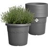 Elho Algarve Cilindro 25 Set da Vasi per Piante - Anthracite | ∅ 24.5 x A 39 cm | Adatto per uso esterno | Plastica riciclata al 100%