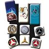 Nostalgic-Art Set di magneti retrò, 9 pezzi, Mercedes - Logo Evolution | original Mercedes-Benz license product (OLP), del frigorifero, design vintage, Idea regalo per fan di Mercedes