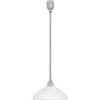 Eglo Lord 2 Lampadario, regolabile in altezza, lampada sospesa | classica, lampada a pendolo da soggiorno in metallo color argento, plastica grigia e vetro alabastro bianco, attacco E27