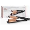 BaByliss Triferro Deep Waves, Beach Waves, Ceramica, 3 Temperature (160°C - 200°C), Punta termo-resistente, Riscaldamento rapido, Oro e Nero, W2447E