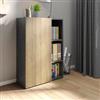 DEGHI Libreria 80x111 cm grigio tadao con anta rovere artisan - Wells
