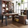 DEGHI Scrivania angolare 172x144 cm top noce brera da 30 mm con cassettiera - Historic brown