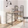 DEGHI Scrivania 120x60 cm reversibile con top effetto rovere e libreria integrata h121 cm - Caio