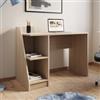 DEGHI Scrivania 110x50 cm in legno rovere sonoma con vani contenitori - Saetta