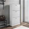DEGHI Scarpiera 60x117h cm bianco con 3 ante a ribalta - Sonic