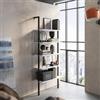 DEGHI Libreria 70x180h cm ripiani bianchi e struttura in acciaio nero - Multipla