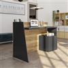 DEGHI Scrivania 145x40 antracite e rovere chiaro con piano asimmetrico e cassettiera integrata - Kelvis