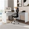 DEGHI Scrivania angolare 160x145 cm bianco con foro passacavi - Janer