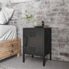 DEGHI Comodino 40x60h cm in acciaio verniciato nero con 1 anta - Easton