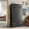 DEGHI Armadio 90x180h cm in acciaio verniciato nero con 2 ante - Easton